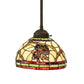 Meyda Lighting Pinecone 8" Oil Rubbed Bronze Mini Pendant Light With Multi-Colored Shade Glass