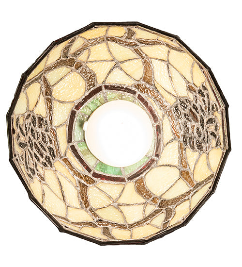 Meyda Lighting Pinecone 8" Oil Rubbed Bronze Mini Pendant Light With Multi-Colored Shade Glass