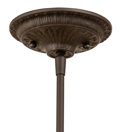 Meyda Lighting Pinecone 8" Oil Rubbed Bronze Mini Pendant Light With Multi-Colored Shade Glass