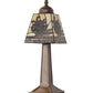 Meyda Lighting Pinecone Mission 15" Mahogany Bronze Mini Table Lamp With Multi-Colored Stained Shade Glass