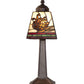 Meyda Lighting Pinecone Mission 15" Mahogany Bronze Mini Table Lamp With Multi-Colored Stained Shade Glass