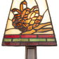 Meyda Lighting Pinecone Mission 15" Mahogany Bronze Mini Table Lamp With Multi-Colored Stained Shade Glass