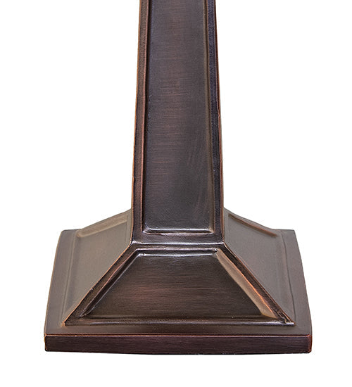 Meyda Lighting Pinecone Mission 15" Mahogany Bronze Mini Table Lamp With Multi-Colored Stained Shade Glass