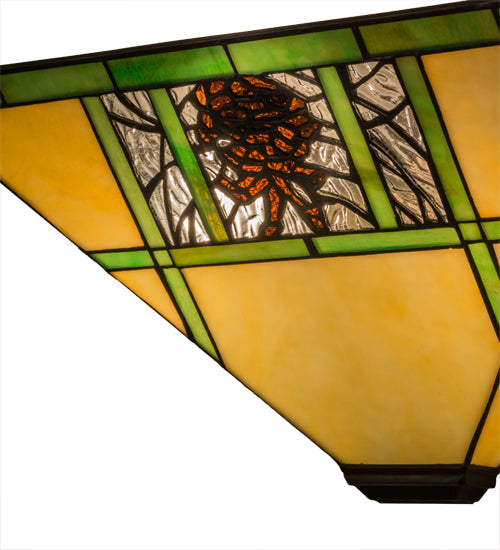 Meyda Lighting Pinecone Ridge 14" 2-Light Mahogany Bronze Wall Sconce With Multi-Colored Shade Glass