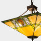Meyda Lighting Pinecone Ridge 180479 24" 4-Light Mahogany Bronze Inverted Pendant Light With Multi-Colored Shade Glass