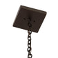 Meyda Lighting Pinecone Ridge 180479 24" 4-Light Mahogany Bronze Inverted Pendant Light With Multi-Colored Shade Glass