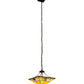 Meyda Lighting Pinecone Ridge 180479 24" 4-Light Mahogany Bronze Inverted Pendant Light With Multi-Colored Shade Glass