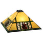 Meyda Lighting Pinecone Ridge 20" 2-Light Mahogany Bronze Flush Mount Light With Multi-Colored Shade Glass