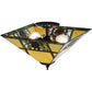 Meyda Lighting Pinecone Ridge 20" 2-Light Mahogany Bronze Flush Mount Light With Multi-Colored Shade Glass