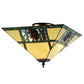 Meyda Lighting Pinecone Ridge 20" 2-Light Mahogany Bronze Flush Mount Light With Multi-Colored Shade Glass