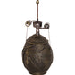 Meyda Lighting Pinecone Ridge 20" 2-Light Mahogany Bronze Table Lamp With Multi-Colored Stained Shade Glass