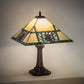 Meyda Lighting Pinecone Ridge 20" Mahogany Bronze Table Lamp With Multi-Colored Stained Shade Glass