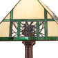 Meyda Lighting Pinecone Ridge 20" Mahogany Bronze Table Lamp With Multi-Colored Stained Shade Glass