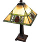 Meyda Lighting Pinecone Ridge 24" 2-Light Mahogany Bronze Table Lamp With Multi-Colored Shade Glass