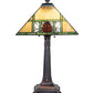 Meyda Lighting Pinecone Ridge 24" 2-Light Mahogany Bronze Table Lamp With Multi-Colored Shade Glass