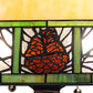 Meyda Lighting Pinecone Ridge 24" 2-Light Mahogany Bronze Table Lamp With Multi-Colored Shade Glass