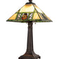Meyda Lighting Pinecone Ridge 24" 2-Light Mahogany Bronze Table Lamp With Multi-Colored Shade Glass