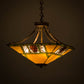 Meyda Lighting Pinecone Ridge 24" 4-Light Antique Brass Inverted Pendant Light With Multi-Colored Shade Glass