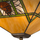 Meyda Lighting Pinecone Ridge 24" 4-Light Antique Brass Inverted Pendant Light With Multi-Colored Shade Glass