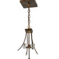 Meyda Lighting Pinecone Ridge 24" 4-Light Antique Copper Inverted Pendant Light With Multi-Colored Shade Glass