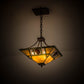 Meyda Lighting Pinecone Ridge 24" 4-Light Mahogany Bronze Inverted Pendant Light With Multi-Colored Shade Glass