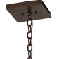 Meyda Lighting Pinecone Ridge 24" 4-Light Mahogany Bronze Inverted Pendant Light With Multi-Colored Shade Glass