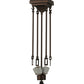 Meyda Lighting Pinecone Ridge 24" 4-Light Mahogany Bronze Semi-flush Mount Light With Multi-Colored Shade Glass