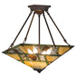 Meyda Lighting Pinecone Ridge 24" 4-Light Mahogany Bronze Semi-flush Mount Light With Multi-Colored Shade Glass