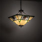 Meyda Lighting Pinecone Ridge 25" 4-Light Mahogany Bronze Inverted Pendant Light With Multi-Colored Shade Glass