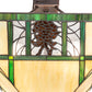 Meyda Lighting Pinecone Ridge 25" 4-Light Mahogany Bronze Inverted Pendant Light With Multi-Colored Shade Glass