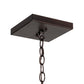 Meyda Lighting Pinecone Ridge 25" 4-Light Mahogany Bronze Inverted Pendant Light With Multi-Colored Shade Glass