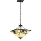 Meyda Lighting Pinecone Ridge 25" 4-Light Mahogany Bronze Inverted Pendant Light With Multi-Colored Shade Glass