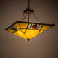 Meyda Lighting Pinecone Ridge 37" 4-Light Antique Copper Inverted Pendant Light With Multi-Colored Shade Glass