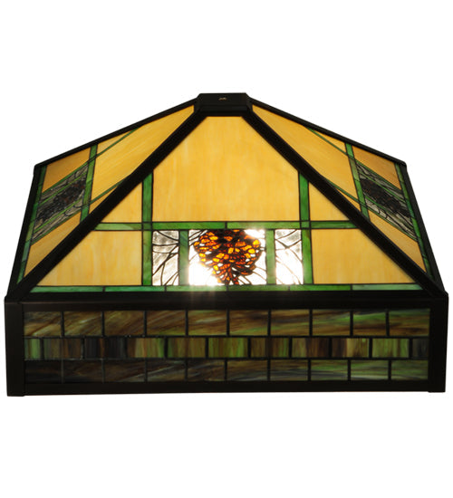 Meyda Lighting Pinecone Ridge 38" Multi-Colored Shade Glass