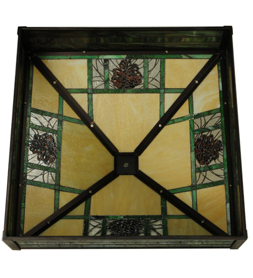 Meyda Lighting Pinecone Ridge 38" Multi-Colored Shade Glass