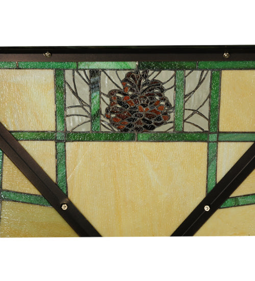 Meyda Lighting Pinecone Ridge 38" Multi-Colored Shade Glass