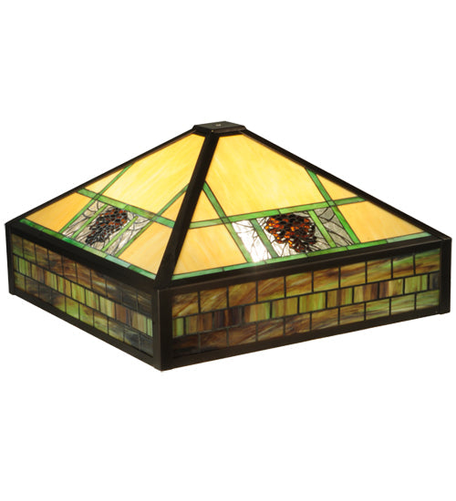 Meyda Lighting Pinecone Ridge 38" Multi-Colored Shade Glass