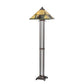 Meyda Lighting Pinecone Ridge 63" 2-Light Mahogany Bronze Floor Lamp With Multi-Colored Shade Glass