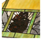 Meyda Lighting Pinecone Ridge 63" 2-Light Mahogany Bronze Floor Lamp With Multi-Colored Shade Glass