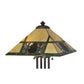 Meyda Lighting Pinecone Ridge 63" 2-Light Mahogany Bronze Floor Lamp With Multi-Colored Shade Glass
