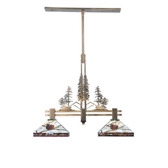 Meyda Lighting Pinecone Tall Pines 40" 2-Light Antique Copper Island Pendant Light