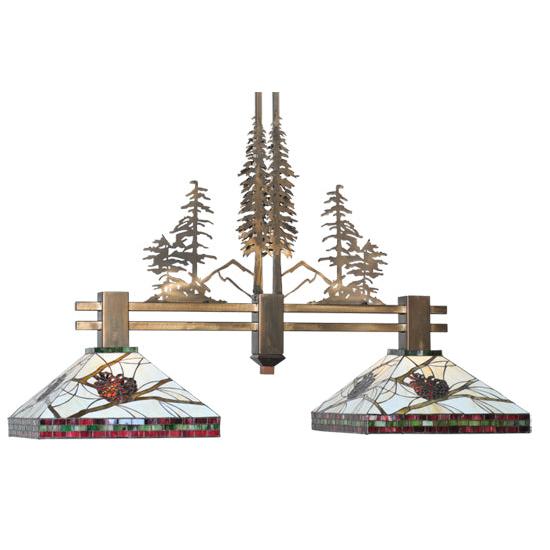 Meyda Lighting Pinecone Tall Pines 40" 2-Light Antique Copper Island Pendant Light