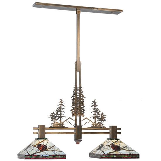 Meyda Lighting Pinecone Tall Pines 40" 2-Light Antique Copper Island Pendant Light