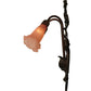 Meyda Lighting Pink Pond Lily 11" 2-Light Mahogany Bronze Wall Sconce With Pink Shade Glass