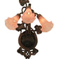 Meyda Lighting Pink Pond Lily 11" 3-Light Mahogany Bronze Wall Sconce With Pink Shade Glass