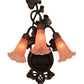 Meyda Lighting Pink Pond Lily 11" 3-Light Mahogany Bronze Wall Sconce With Pink Shade Glass