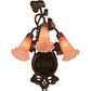 Meyda Lighting Pink Pond Lily 11" 3-Light Mahogany Bronze Wall Sconce With Pink Shade Glass