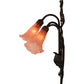 Meyda Lighting Pink Pond Lily 11" 3-Light Mahogany Bronze Wall Sconce With Pink Shade Glass
