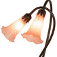 Meyda Lighting Pink Pond Lily 16" 2-Light Mahogany Bronze Accent Table Lamp With Pink Shade Glass