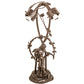 Meyda Lighting Pink Pond Lily 17" 2-Light Mahogany Bronze Trellis Girl Table Lamp With Pink & Blue Shade Glass